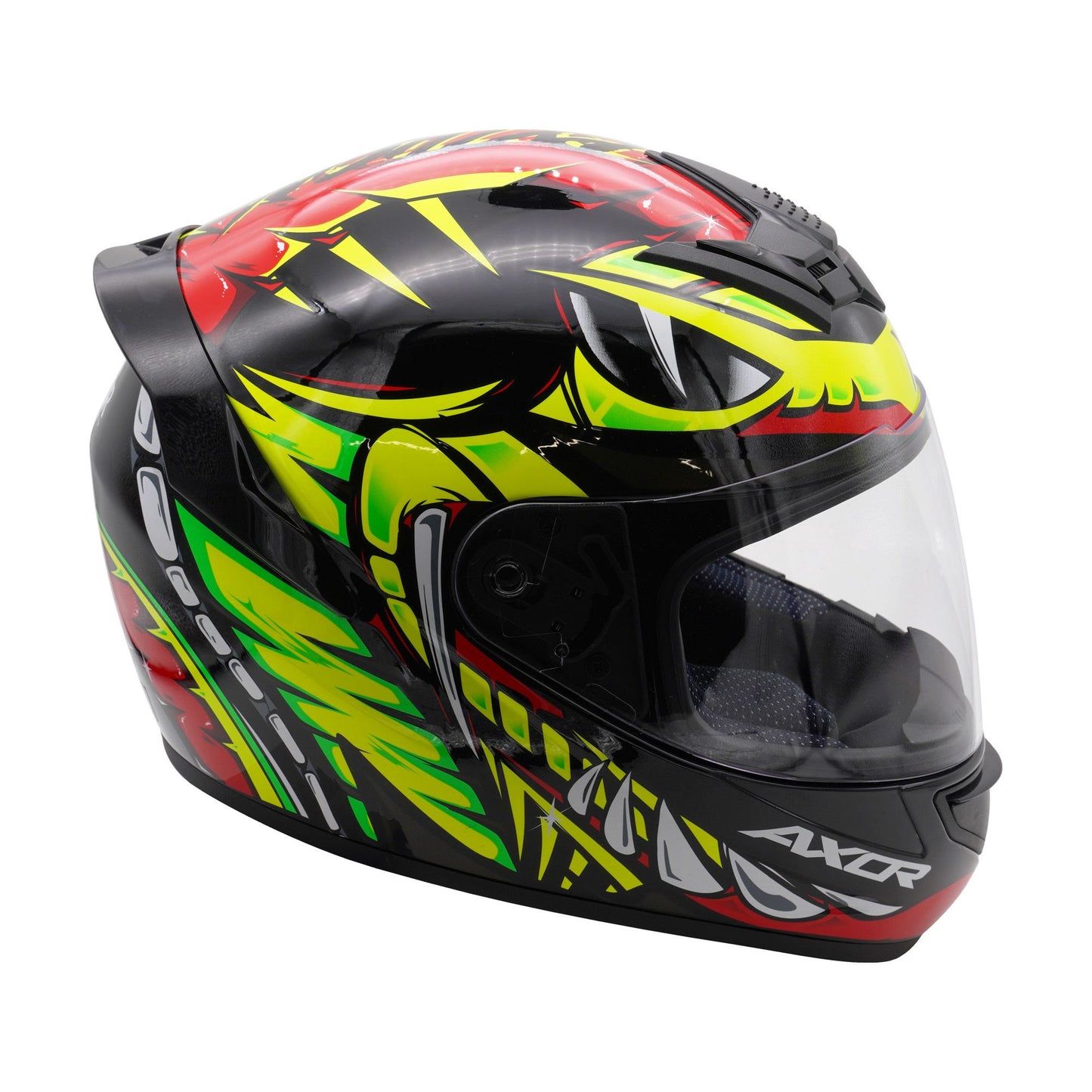 Axor Helmet Rage Full Face Motorcycle Helmet Python Red Yellow Black Gloss