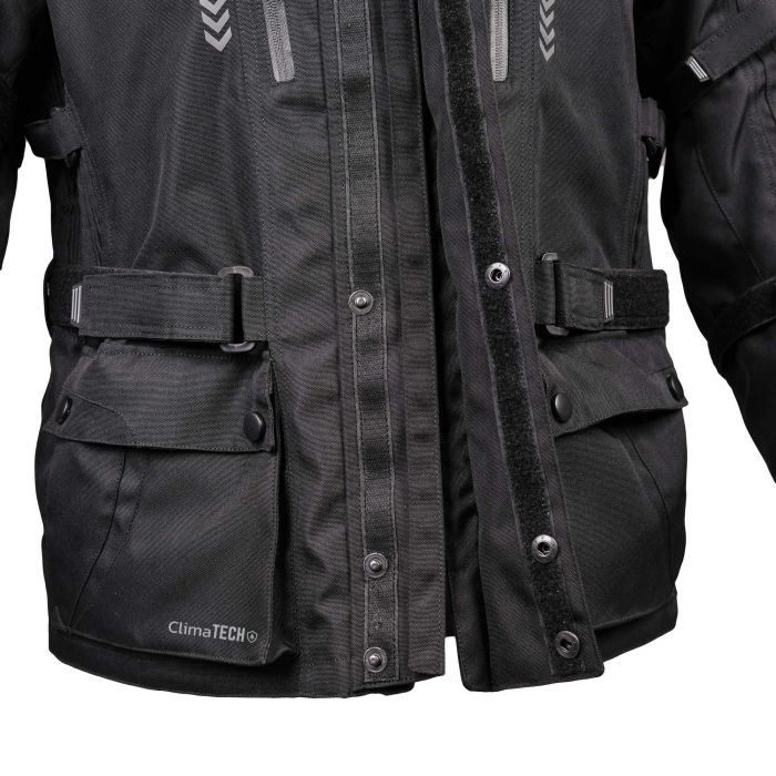 Adventure Touring Motorcycle Jacket Bike It Triple Black All-Weather Waterproof