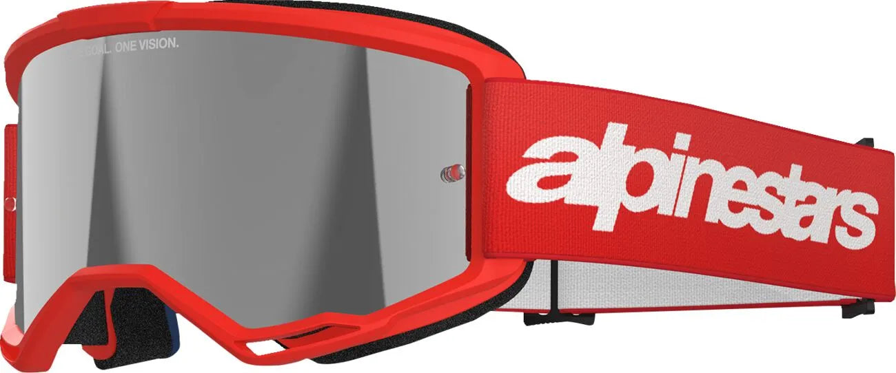 Alpinestars Vision 3 Wordmark Goggles Red Adult