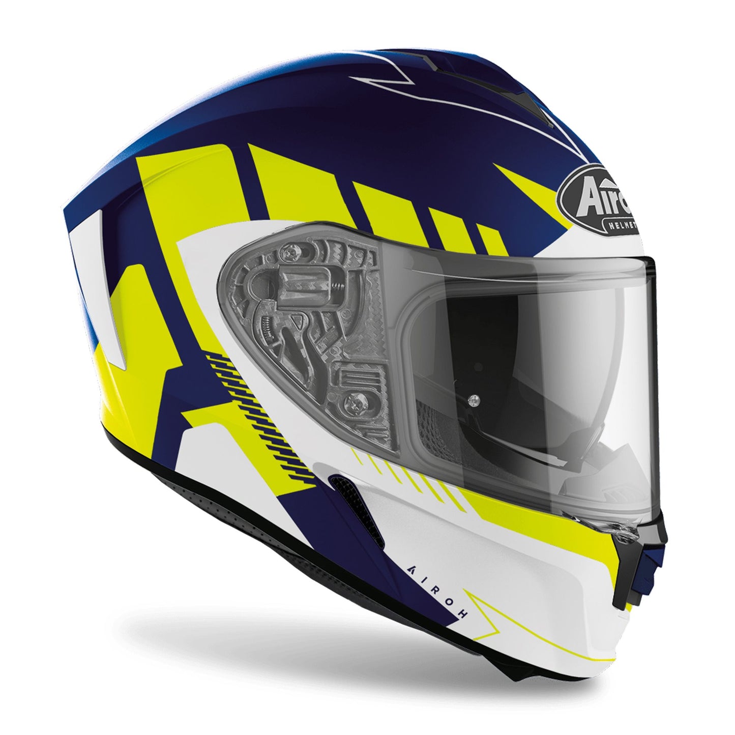 Airoh Spark Rise Motorcycle Helmet Road Yellow Blue Matt