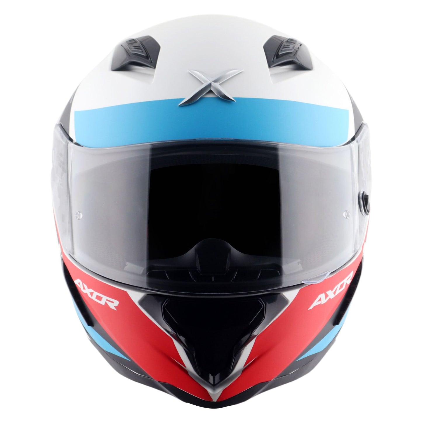 Axor Hunter SH890 Full Face Motorcycle Helmet White Red Gloss FREE Smoked Visor