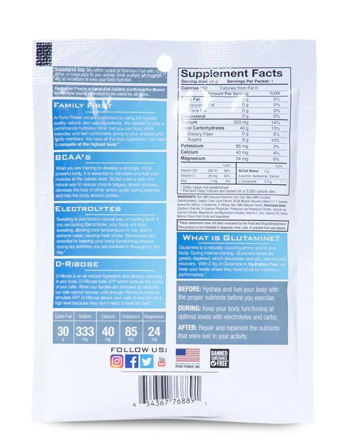 Hydration Fuel Single Serving - Fruit Punch - RYNO POWER