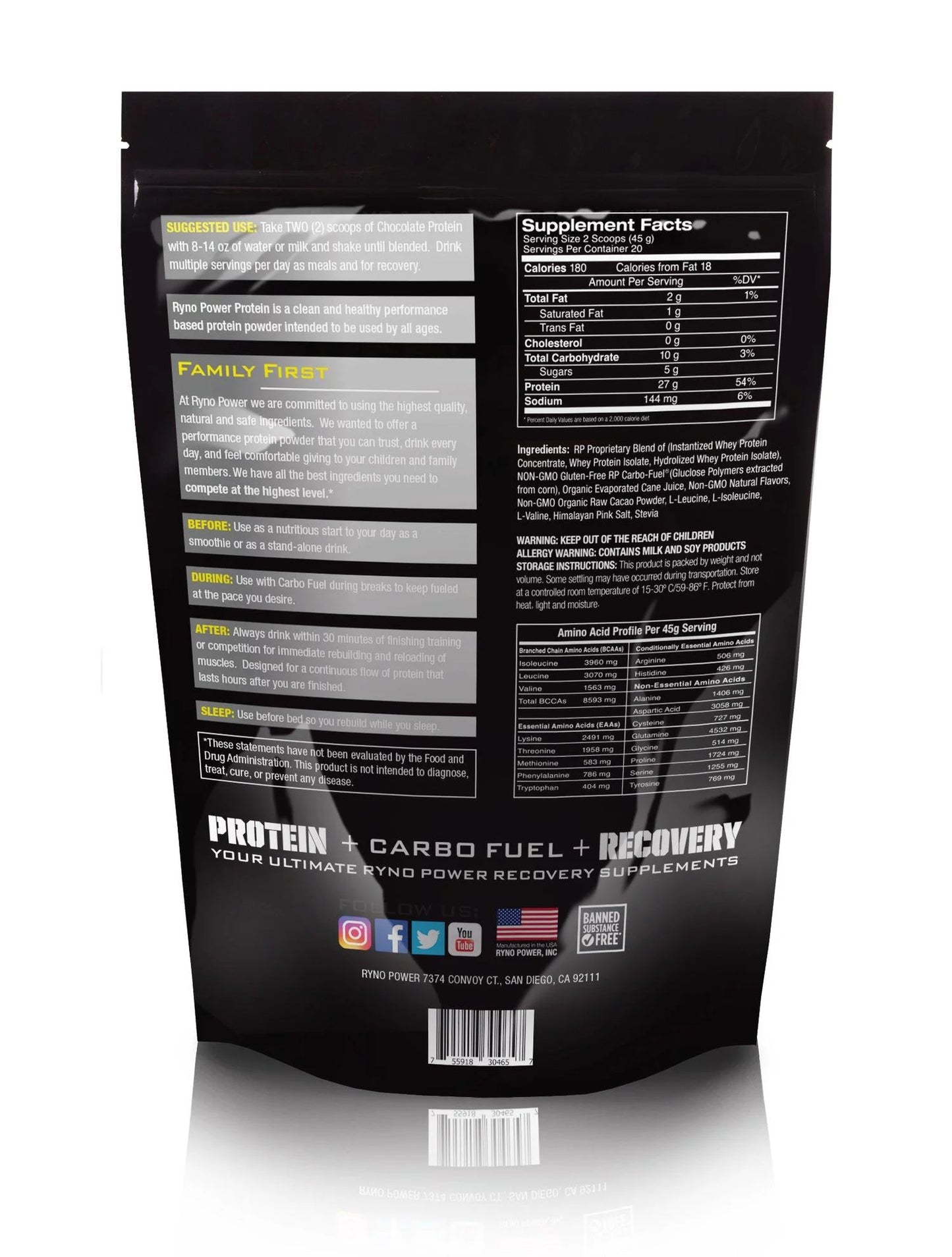 Chocolate Protein 2LB - RYNO POWER