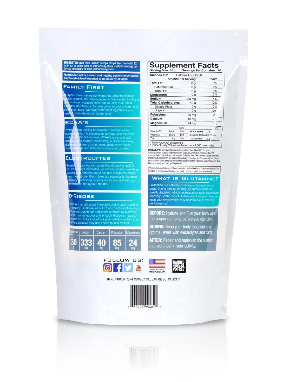 Hydration Fuel 2LB - Fruit Punch - RYNO POWER