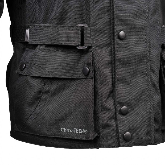 Adventure Touring Motorcycle Jacket Bike It Triple Black All-Weather Waterproof