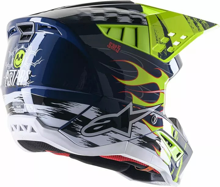 Alpinestars Supertech M5 Rash Helmet Fluro Yellow Blue Adult