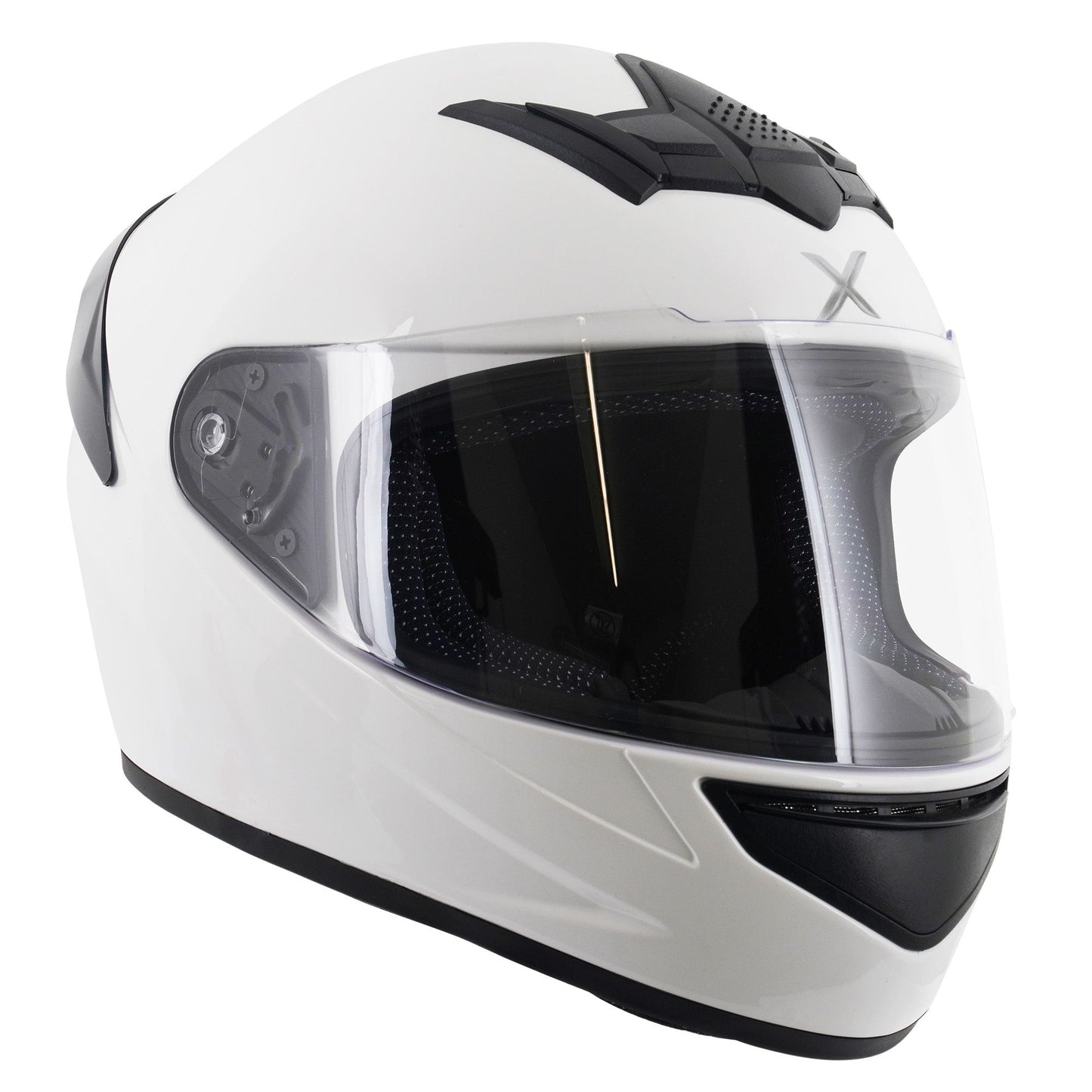 Axor Helmet Rage Full Face Motorcycle Helmet White Gloss - FREE SMOKED VISOR