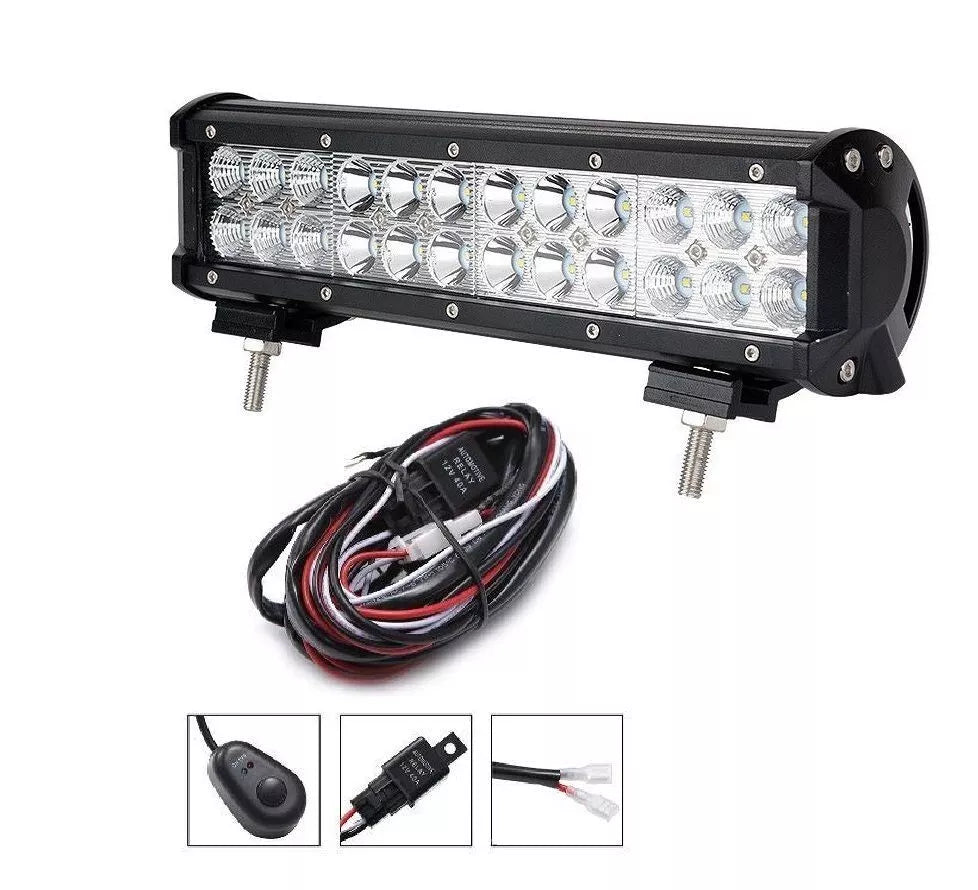 226mm 9" 300mm 12" LED SPOT LIGHT BAR 24 LED 72W 12V 24V + WIRING KIT INCLUDED