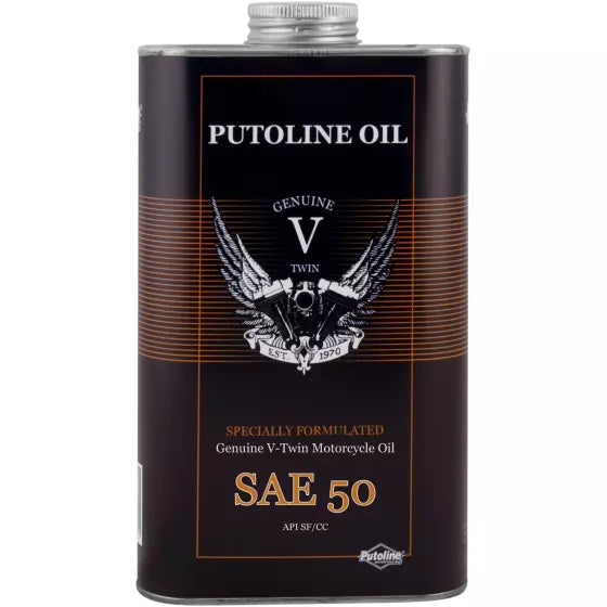 GENUINE V TWIN SAE 50, 1lt Litre. PUTOLINE OIL Motorcycle Oil