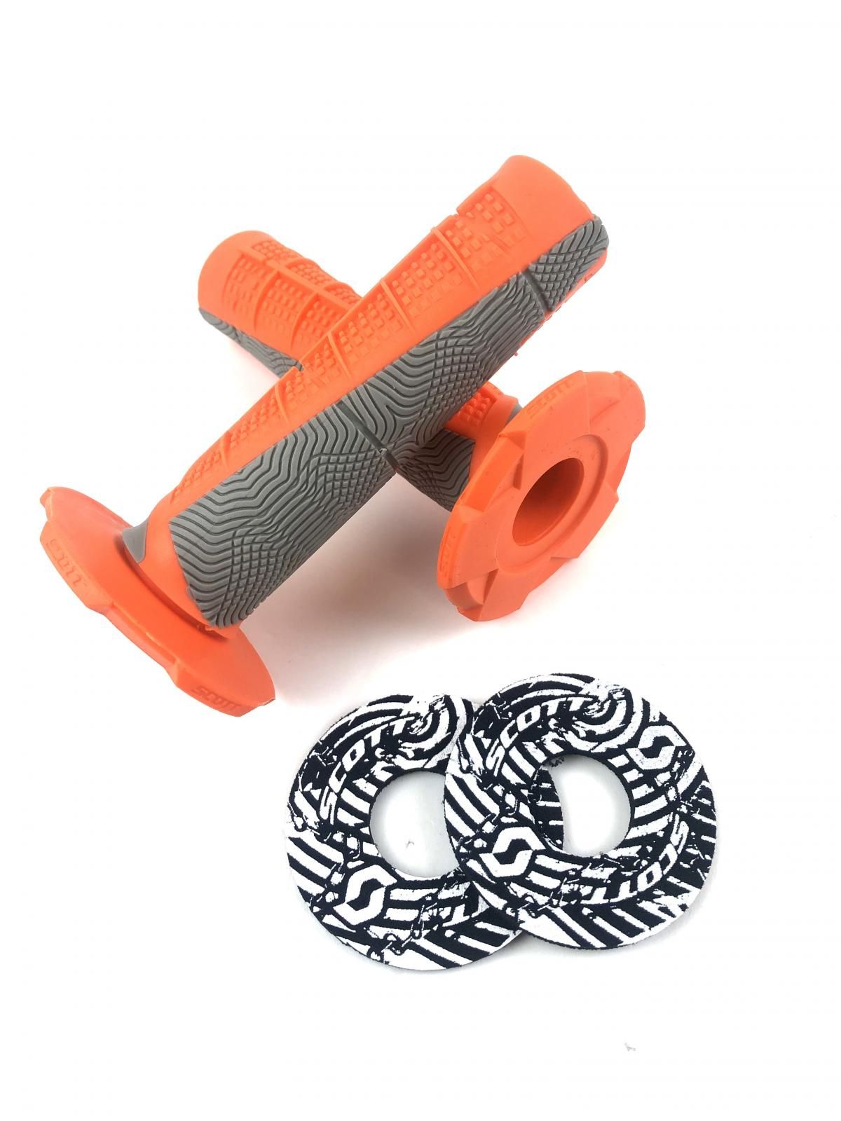 Motocross Grips MX Grips SCOTT Duece Grip FREE Donuts Orange Grey KTM