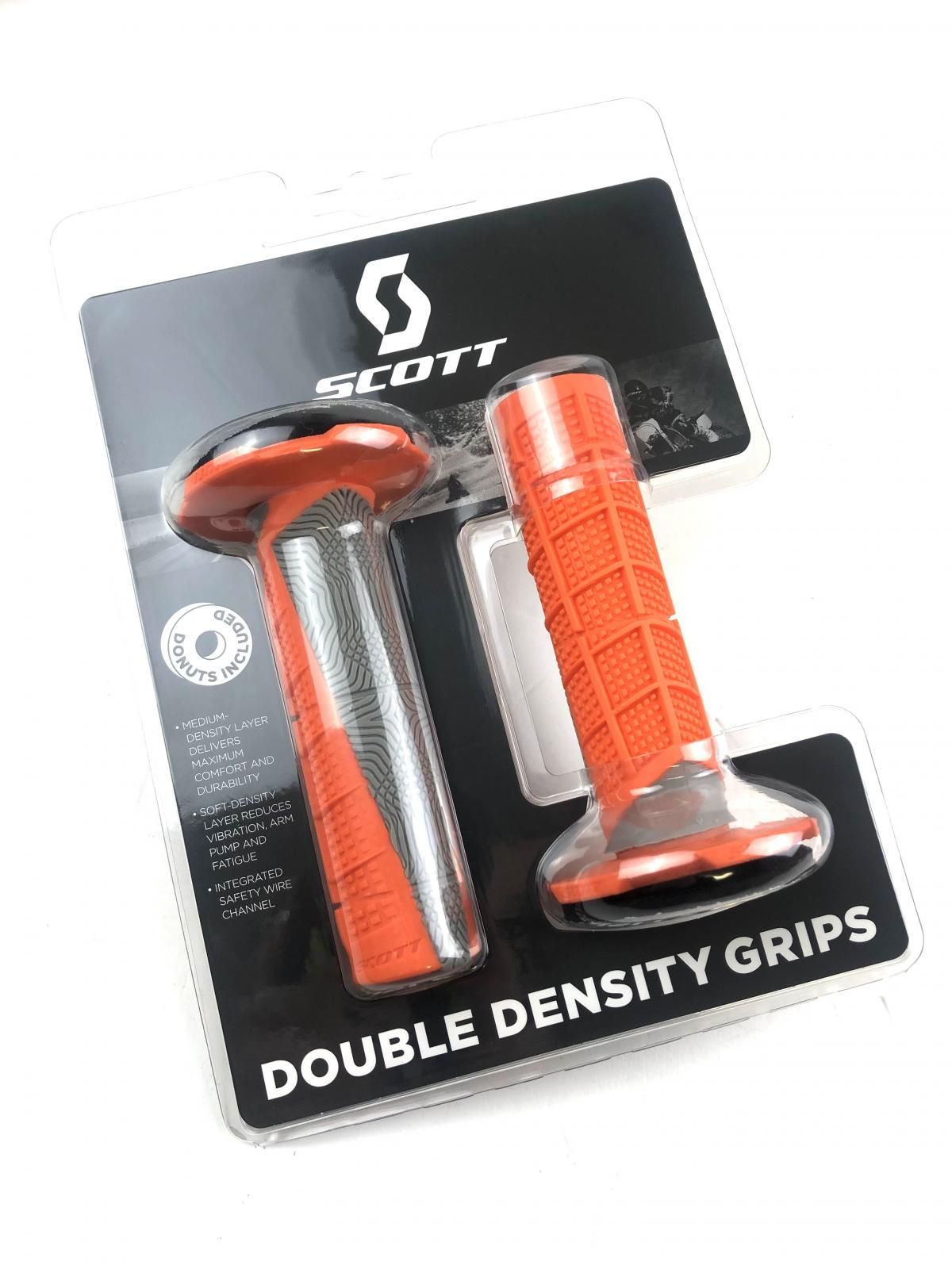 Motocross Grips MX Grips SCOTT Duece Grip FREE Donuts Orange Grey KTM