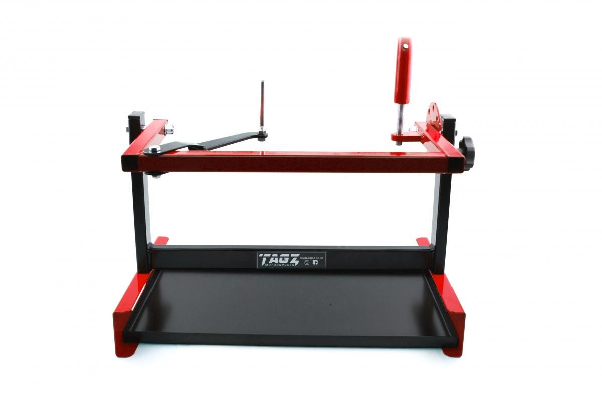 MOTORCYCLE ENGINE STAND HOLDER & PAN REBUILD RED BLACK ENGINE STAND