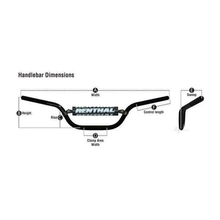 RENTHAL FATBAR TRIALS 829 Trials 110 /5.0 inc Renthal 829-01-BK