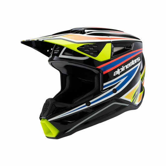 Alpinestars Supertech M3 Wurx Helmet Youth Black Blue Yellow