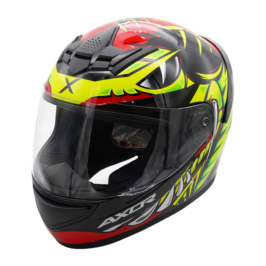 Axor Helmet Rage Full Face Motorcycle Helmet Python Red Yellow Black Gloss