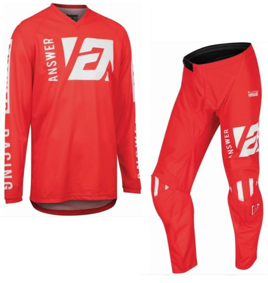Answer Motocross Kit Syncron Jersey Pant Combo MX Off Road Red White
