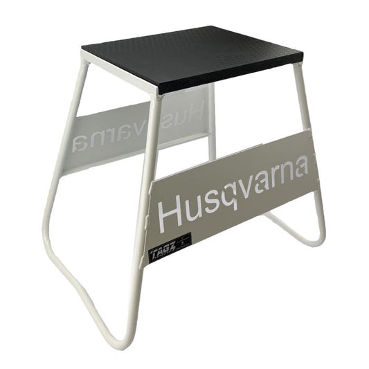 MOTOCROSS STAND WHITE HUSQVARNA LOGO MX STAND SHOW ROOM STAND 440 mm