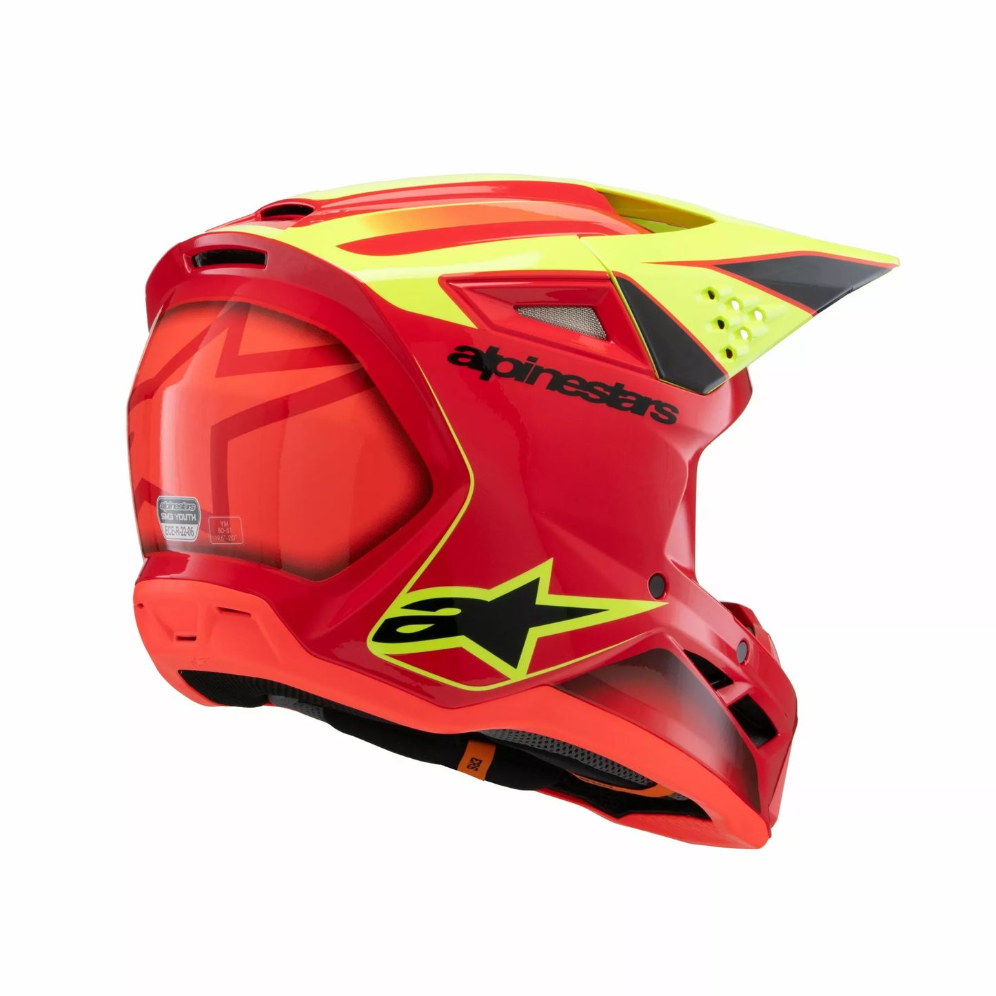 Alpinestars Supertech M3 Fray Helmet Red Yellow Youth