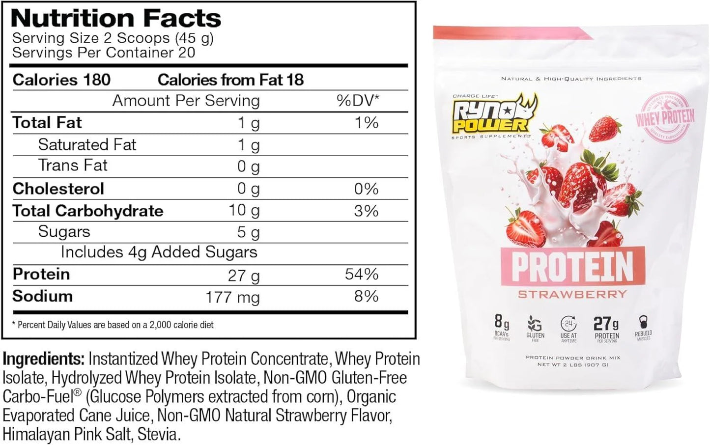 Strawberry Protein Single Serving - RYNO POWER
