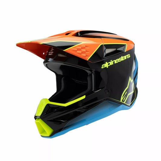 Alpinestars Supertech M3 Fray Helmet Blue Orange Youth
