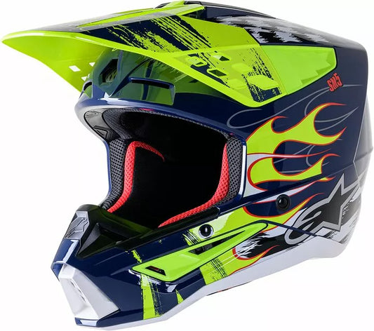 Alpinestars Supertech M5 Rash Helmet Fluro Yellow Blue Adult