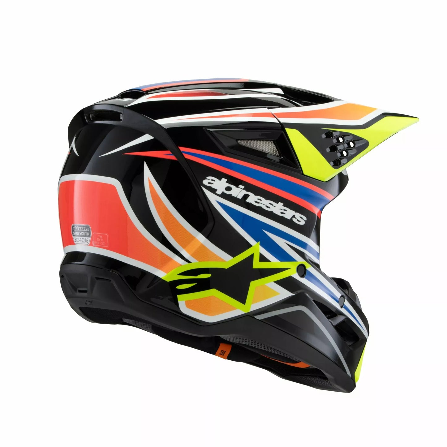 Alpinestars Supertech M3 Wurx Helmet Youth Black Blue Yellow