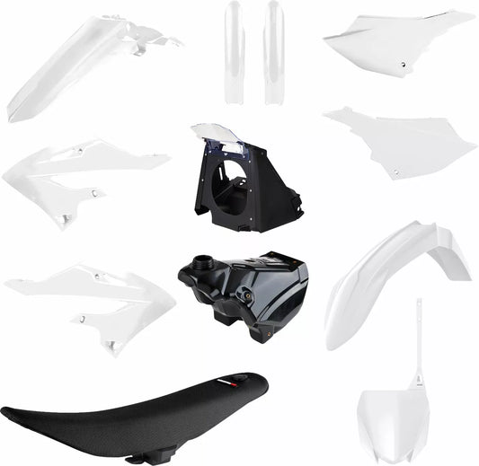 YAMAHA YZ 125 YZ 250 Restyle Plastic Kit 2002 - 2021 POLISPORT Full Kit WHITE