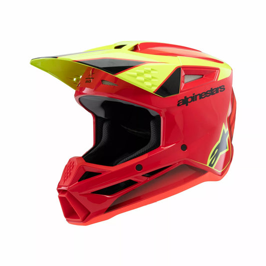 Alpinestars Supertech M3 Fray Helmet Red Yellow Youth