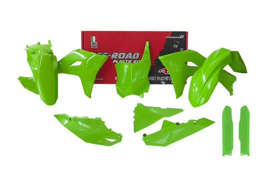 PLASTIC KIT RTECH KAWASAKI KXF250 KXF450 2024-2025 GREEN / FORK GAURDS