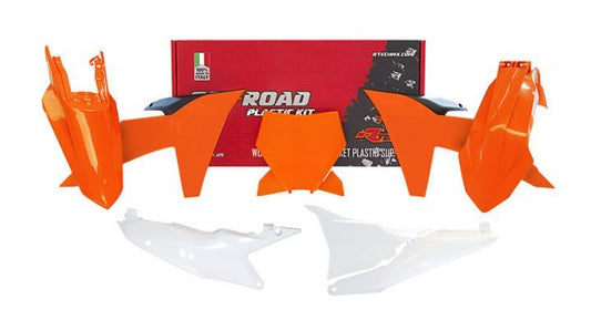 RTECH Plastic Kit KTM SX SXF XC XCF 125 - 450 2023-2024 OEM ORANGE WHITE