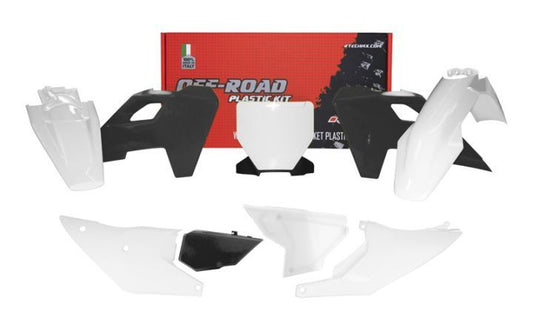 PLASTIC KIT RTECH HUSQVARNA TC125/250 TX300 FC250/350/450 FX350/450 2023-2024 WHITE BLACK