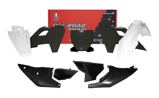 PLASTIC KIT RTECH HUSQVARNA TC125/250 TX300 FC250/350/450 FX350/450 2023-2024 BLACK WHITE