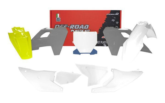 PLASTIC KIT RTECH HUSQVARNA TC125/250 TX300 FC250/350/450 FX350/450 2023-2024 WHITE GREY YELLOW