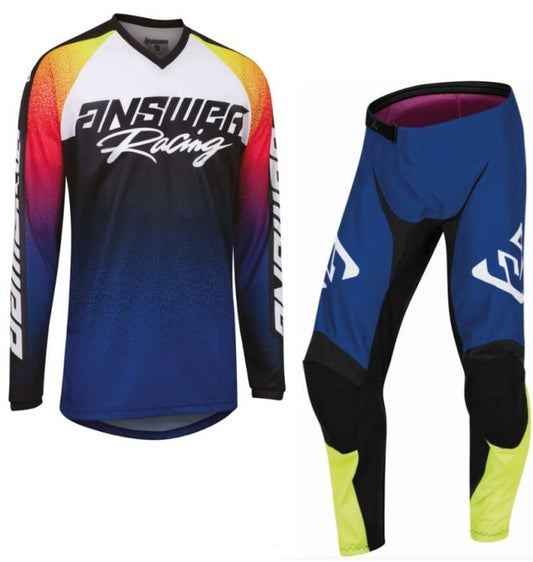 Answer Motocross Kit Syncron Jersey Pant Combo MX Off Road Reflex Blue Pink