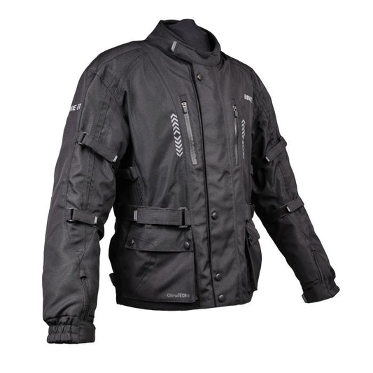 Adventure Touring Motorcycle Jacket Bike It Triple Black All-Weather Waterproof