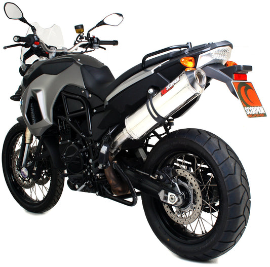 BMWF800 GS Factory Oval Slip-on - Polished Stainless Steel Sleeve - Scorpion Exhaust