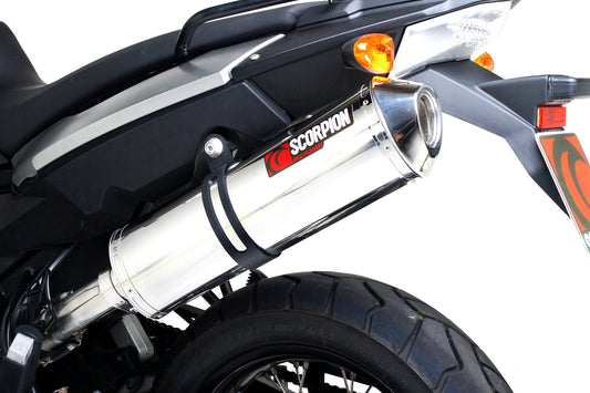 BMWF800 GT 2013-19 / F800 R 2009-19 Serket Parallel Slip-on - Brushed Stainless Steel Sleeve - Scorpion Exhaust