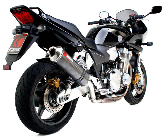 Honda CB1300 Factory Oval Slip-on - Carbon Fibre Sleeve - Scorpion Exhaust