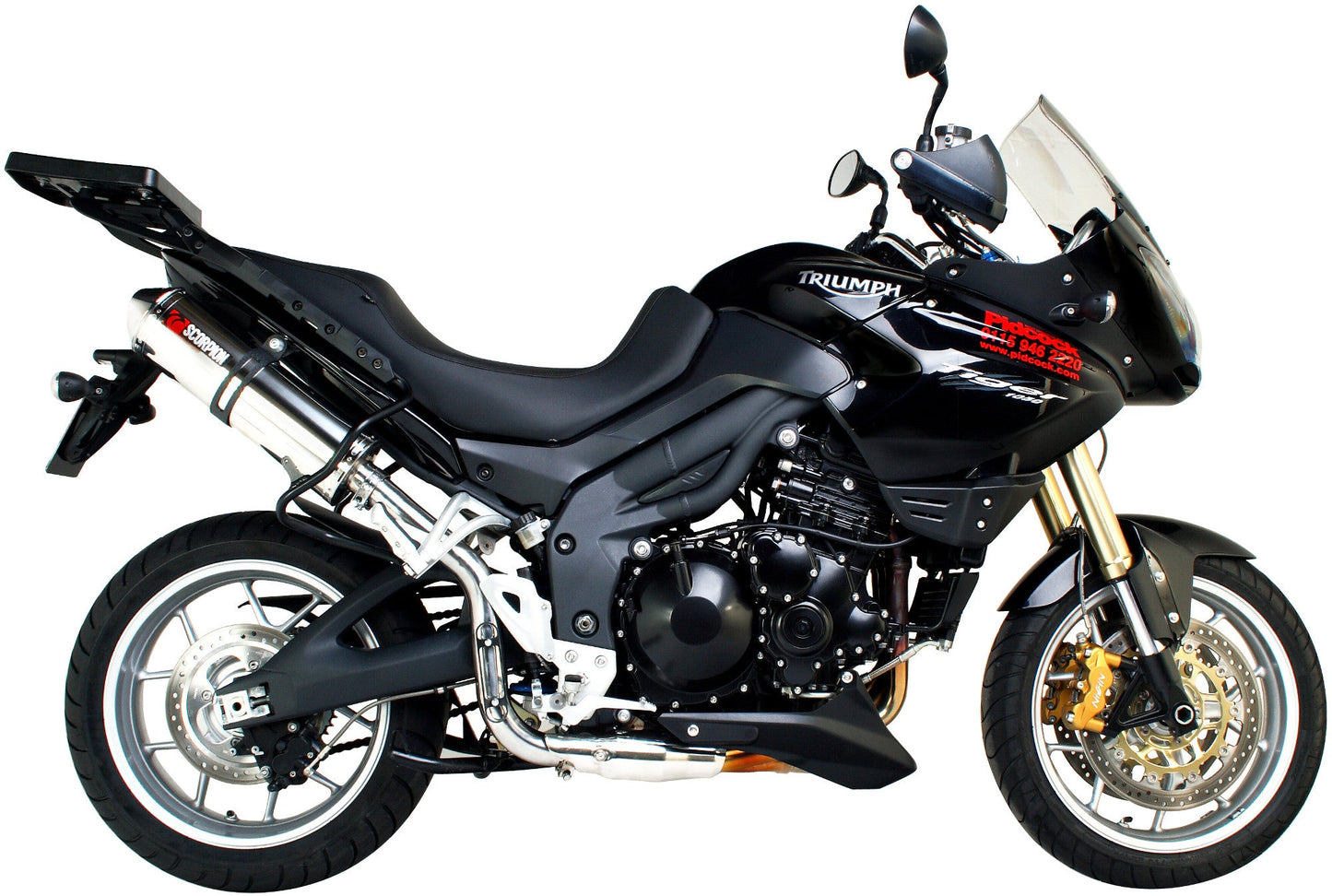 Triumph Tiger 1050 Factory Oval Slip-on - Carbon Fibre Sleeve - Scorpion Exhaust