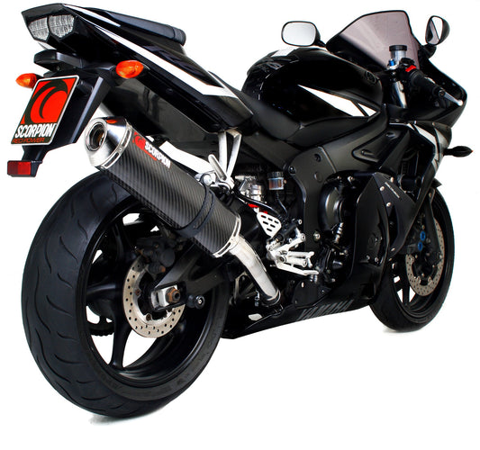 Yamaha YZF-R6 Factory Oval Slip-on - Carbon Fibre Sleeve - Scorpion Exhaust