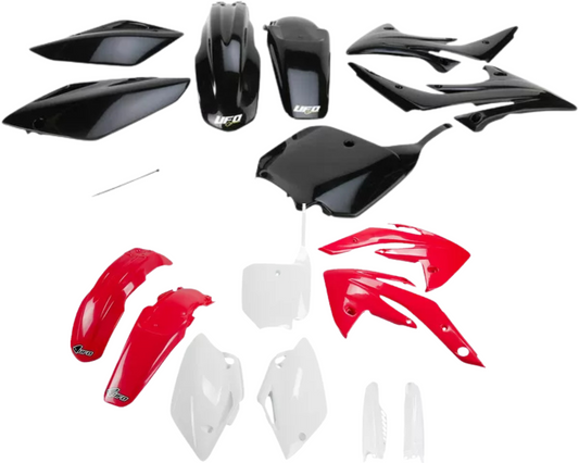 HONDA CRF 150 PLASTIC KIT UFO 5 PIECE 2007 - 2024 BLACK/RED