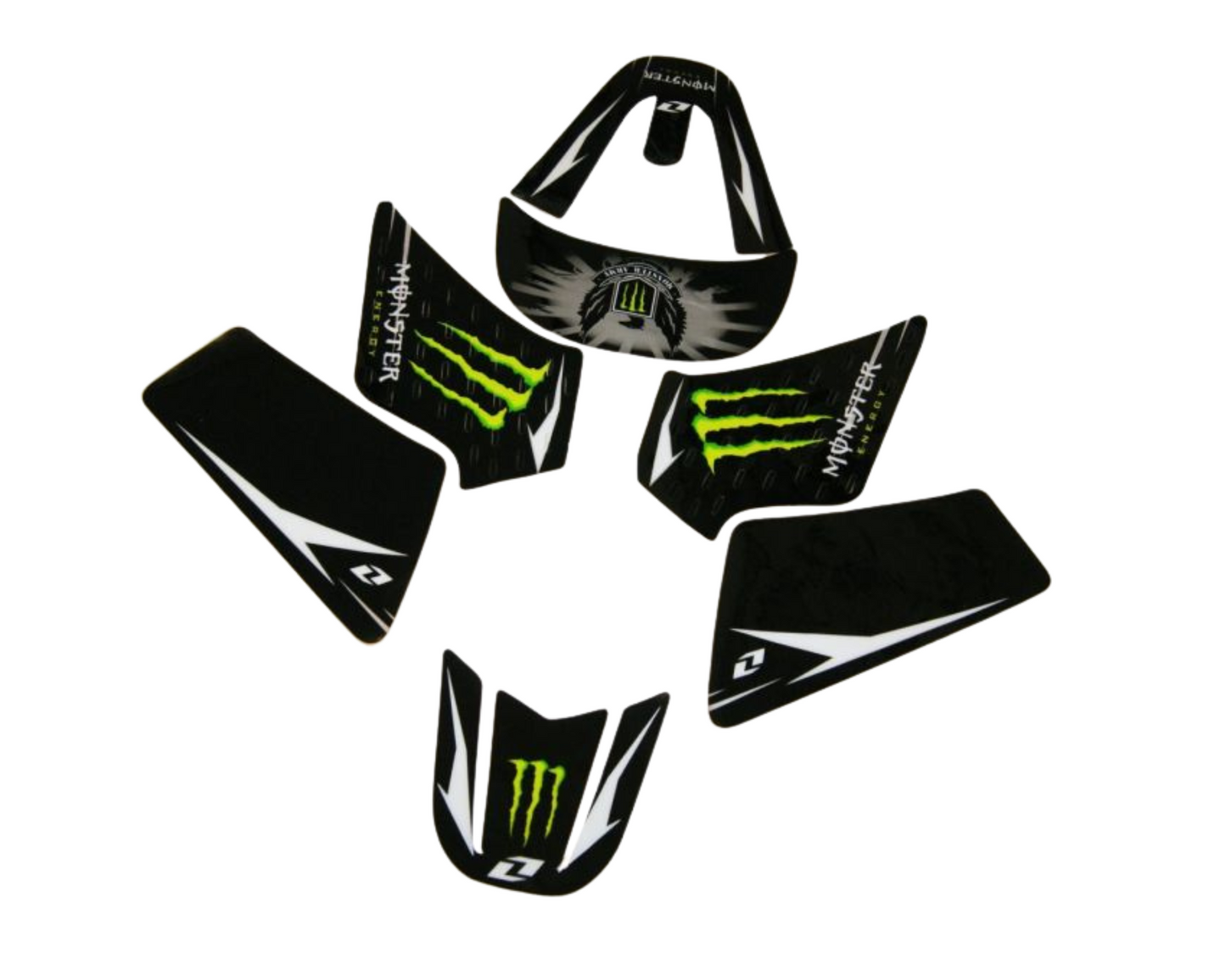 YAMAHA PW50 BLACK GREEN MONSTER ENERGY DECAL GRAPHICS STICKER KIT