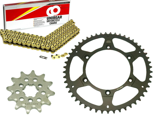KX 125 94-08 Gold Chain and Sprocket Kit Kawasaki KX 125 Standard Gearing