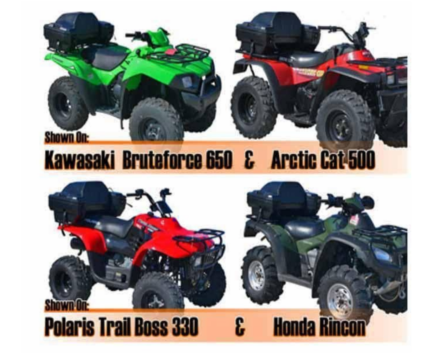 ATV CARGO BOX WITH BACK REST KS8020 FARM QUAD ATV STORAGE UNIVERSAL