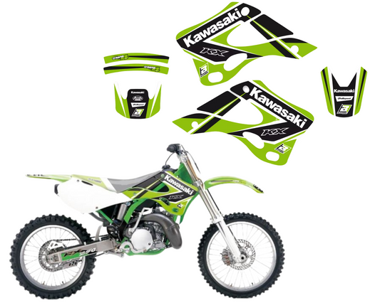Kawasaki KX 250 Graphic 99 00 01 02 Blackbird Dream 4 Graphics Sticker Kit 2409N