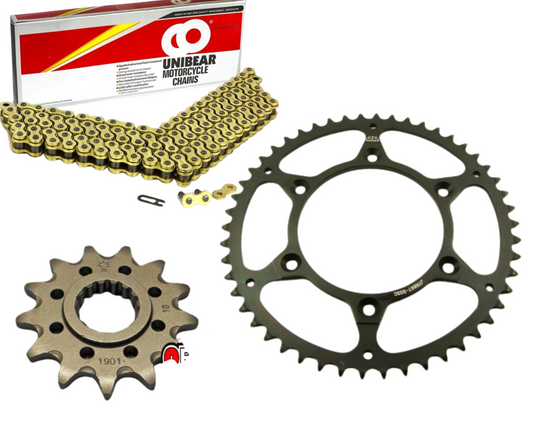 Gold Chain & Sprocket Kit SX SXF XC EXC EXC-F 125 250 300 350 450 500 91-25 OEM