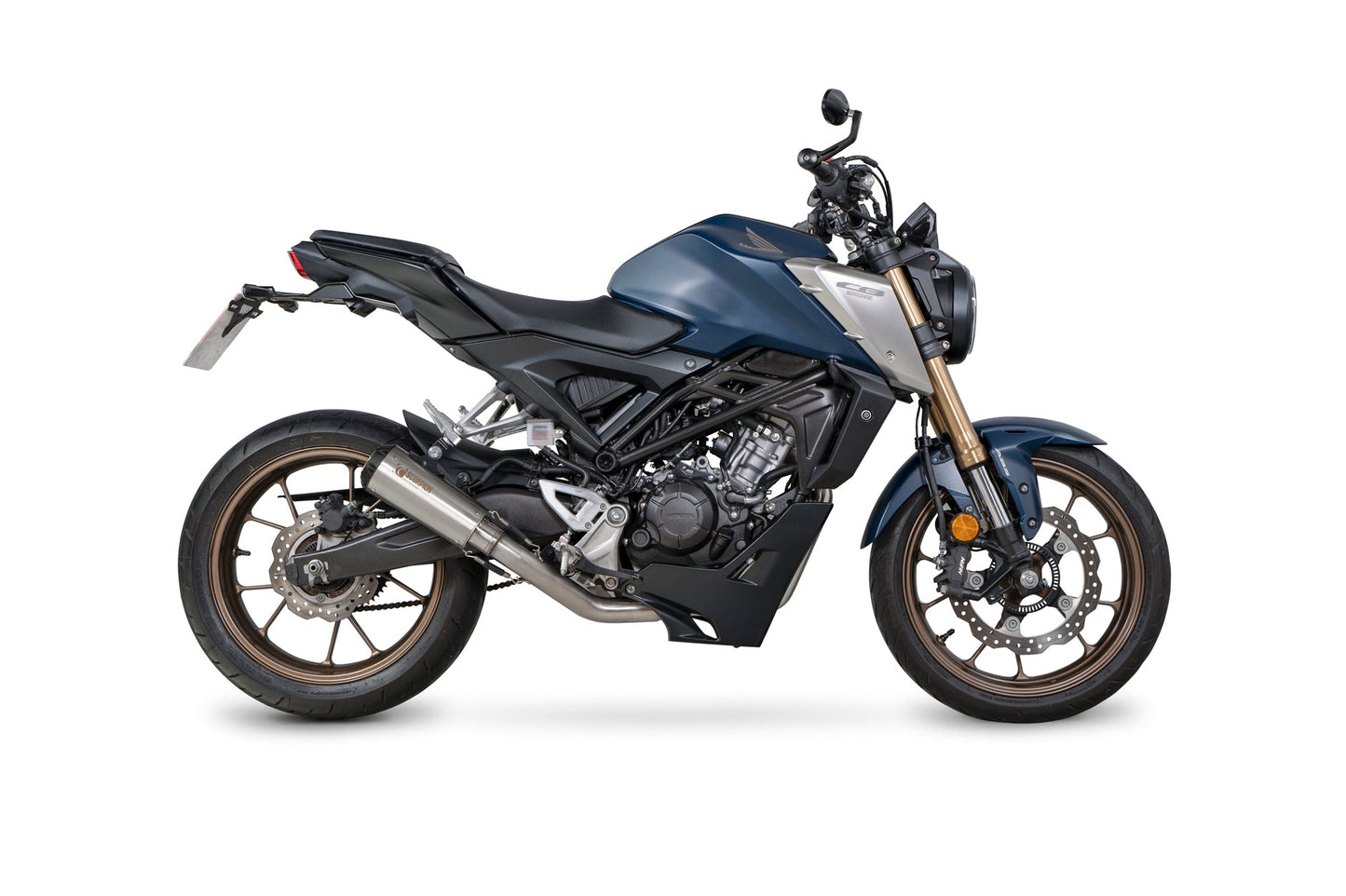 Honda CB 125 R - Single lambda sensor models only Red Power Full System - Brushed Stainless Steel Sleeve - Scorpion Exhaust