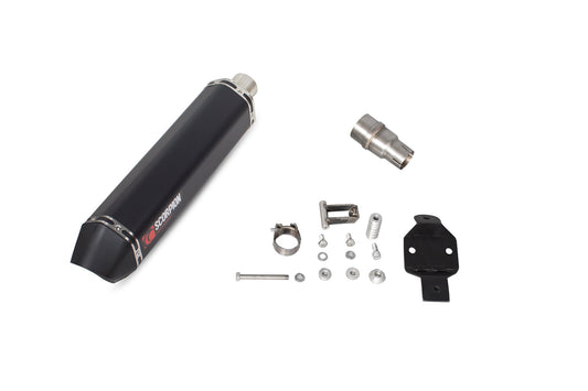 Piaggio MP3 400 / MP3 400 LT (2008-13), MP3 500 / MP3 500 LT (2008-16)Serket Parallel Slip-on - Black Ceramic Coated Sleeve - Scorpion Exhaust