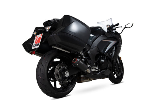 Kawasaki Z1000 SX Red Power Slip-on (Pair) - Black Ceramic Coated Sleeve - Scorpion Exhaust