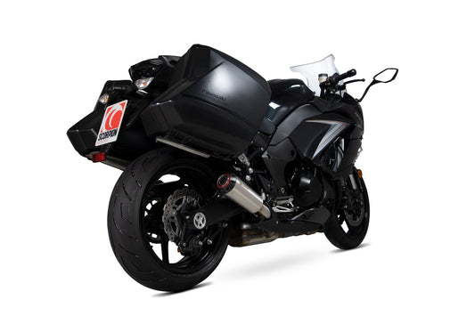 Kawasaki Z1000 SX Red Power Slip-on (Pair) - Brushed Stainless Steel Sleeve - Scorpion Exhaust